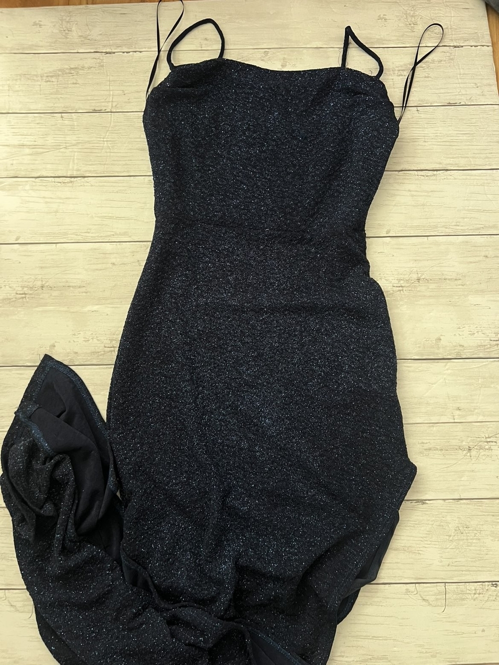 Windsor Black Sparkle Strapless Evening Dress